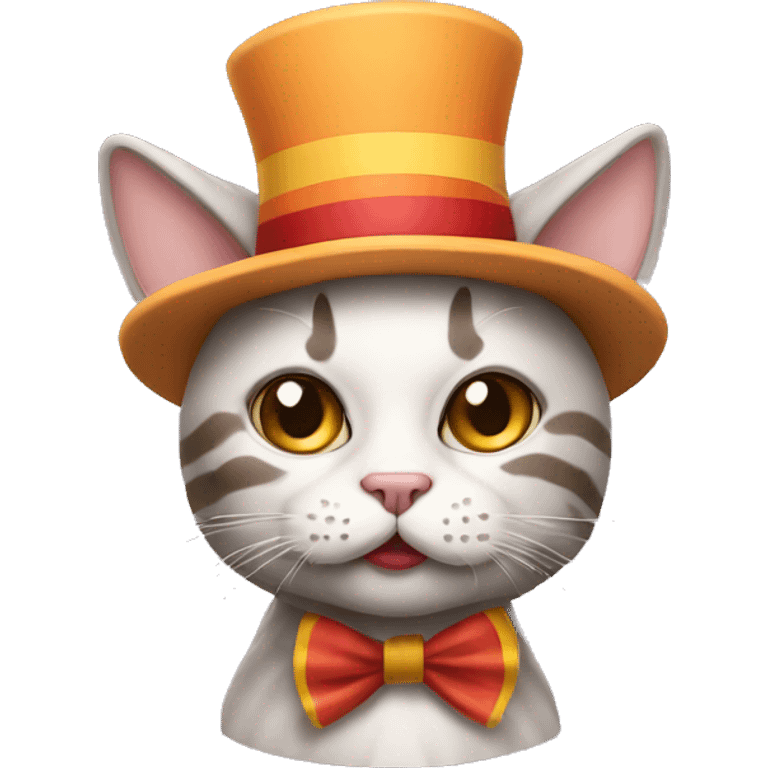 neutral cat in a clown costume emoji