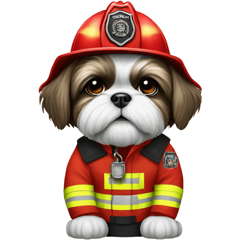 Shih Tzu firefighter emoji