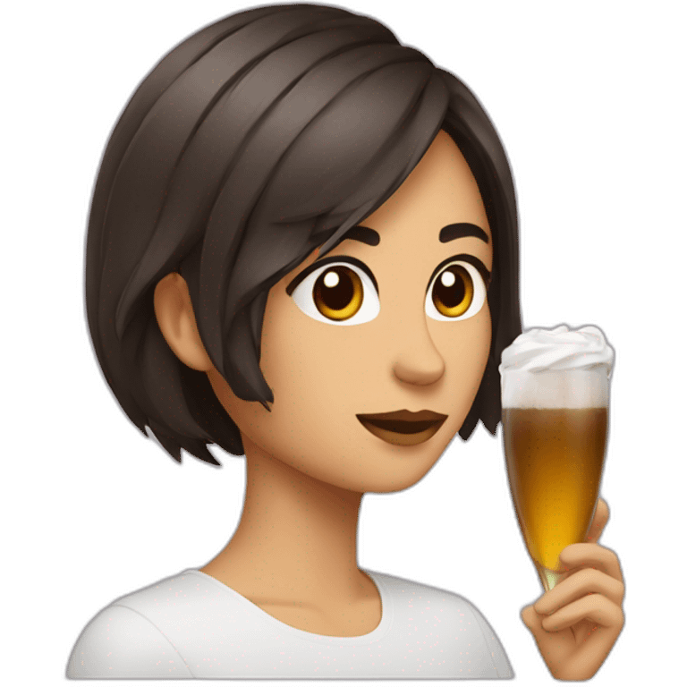 Une brune avec une coupe au carré emoji