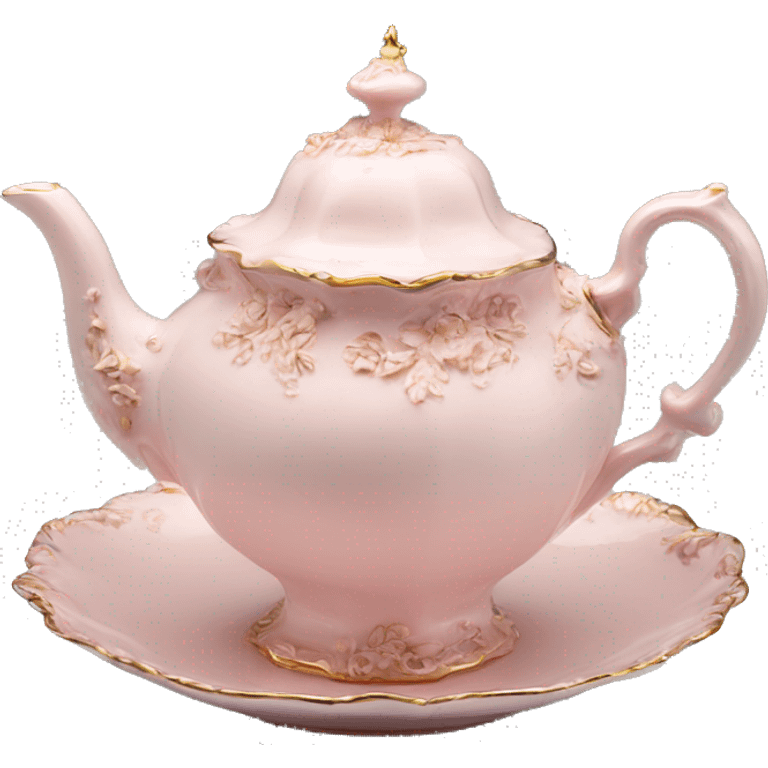 vintage rococo light pink tea set  emoji