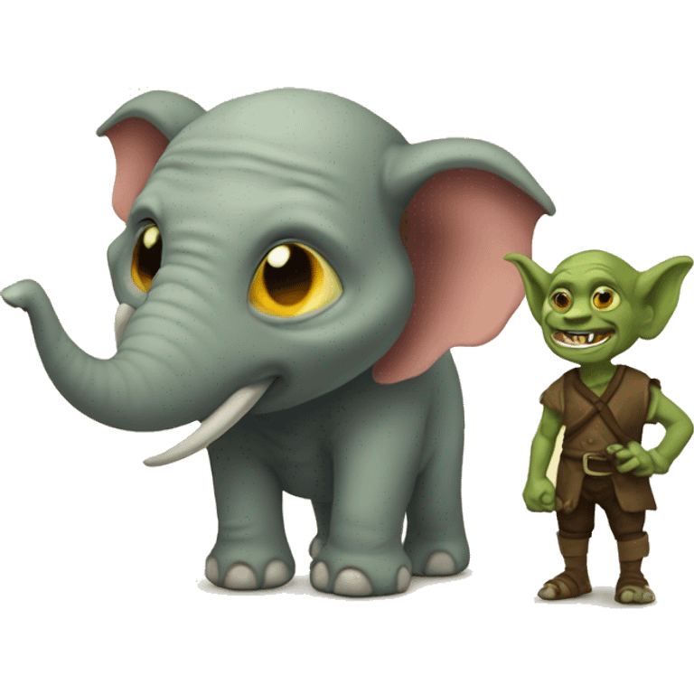 a goblin and an elephant  emoji