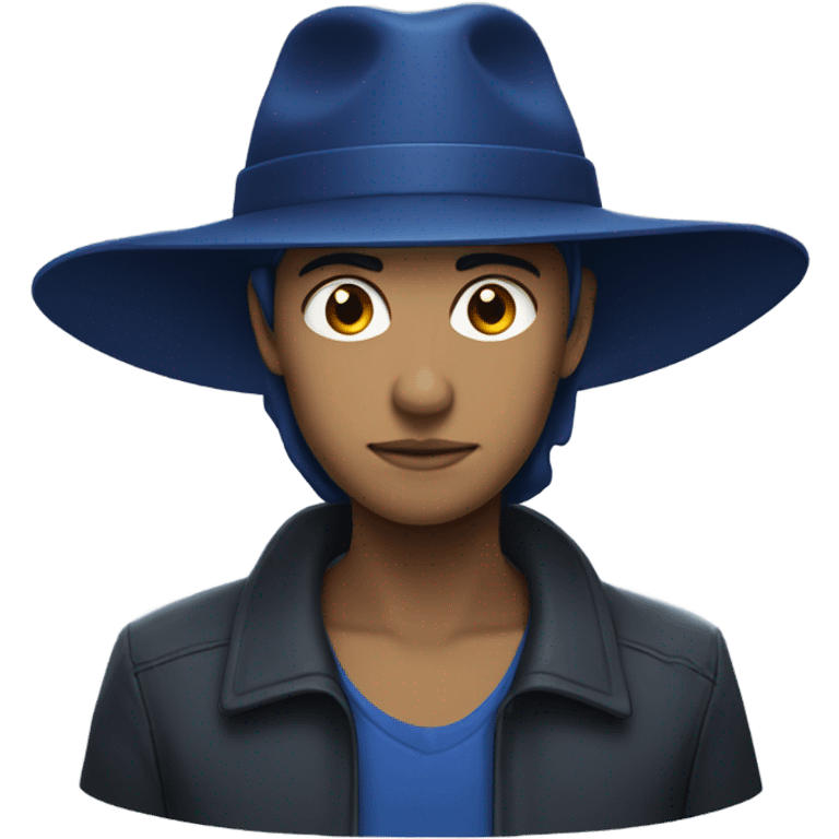 Darl blue hat emoji