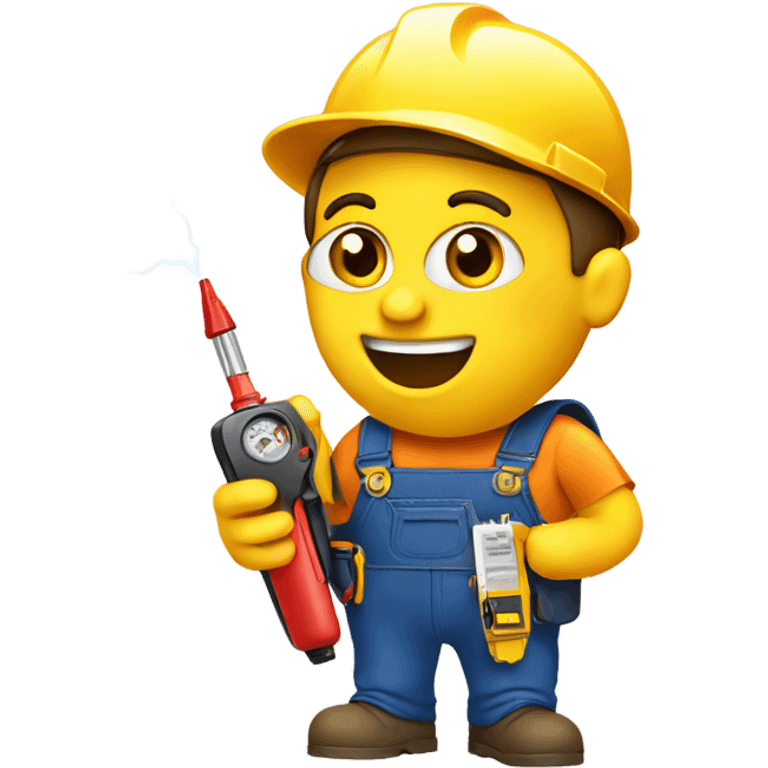 electrician holding a voltage tester emoji