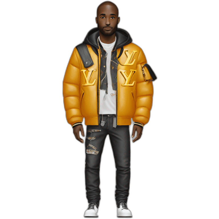 Virgil Abloh with louis Vuitton jacket emoji