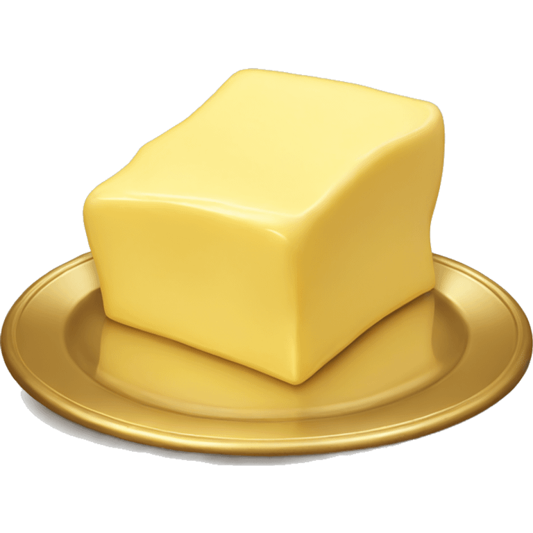 Realistic Butter on a gold plate emoji