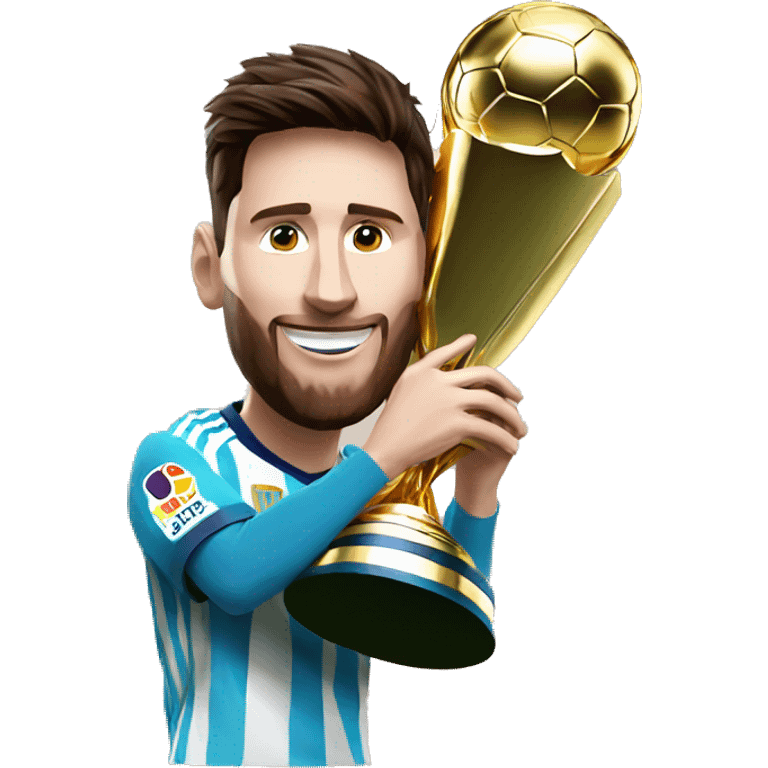 Messi and champions league trophy emoji