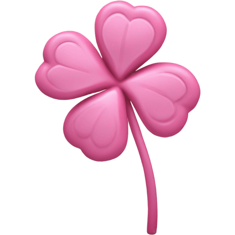 3D Four Leaf Pink Clover emoji