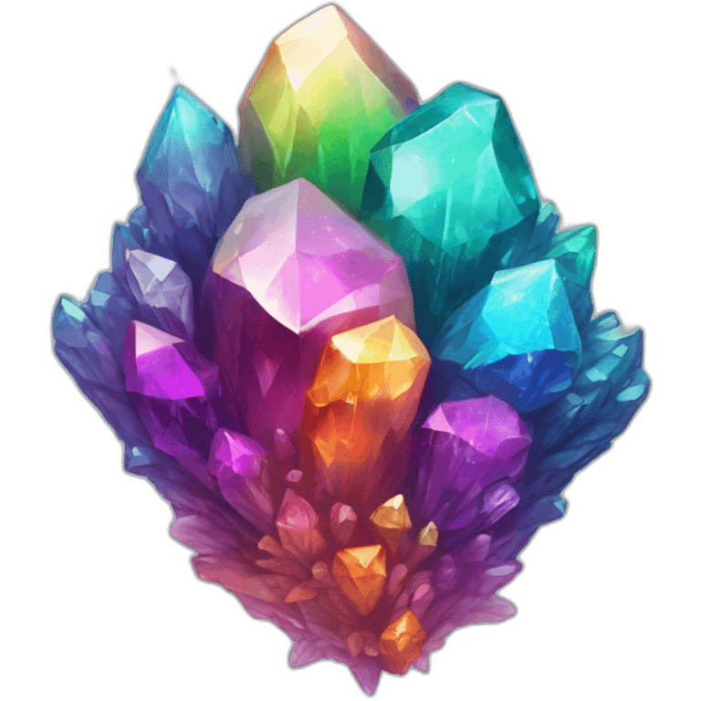 Rainbow crystal cluster emoji