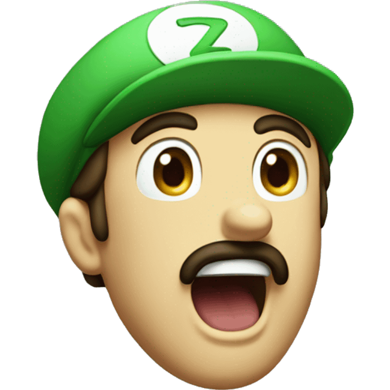 Reverse luigi screaming emoji