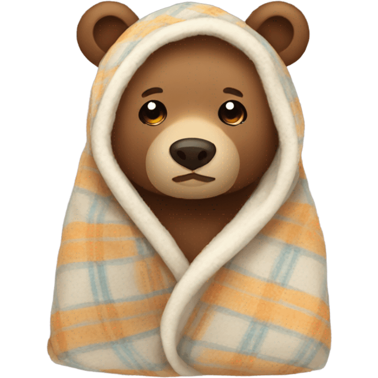 bear cozy in blanket emoji