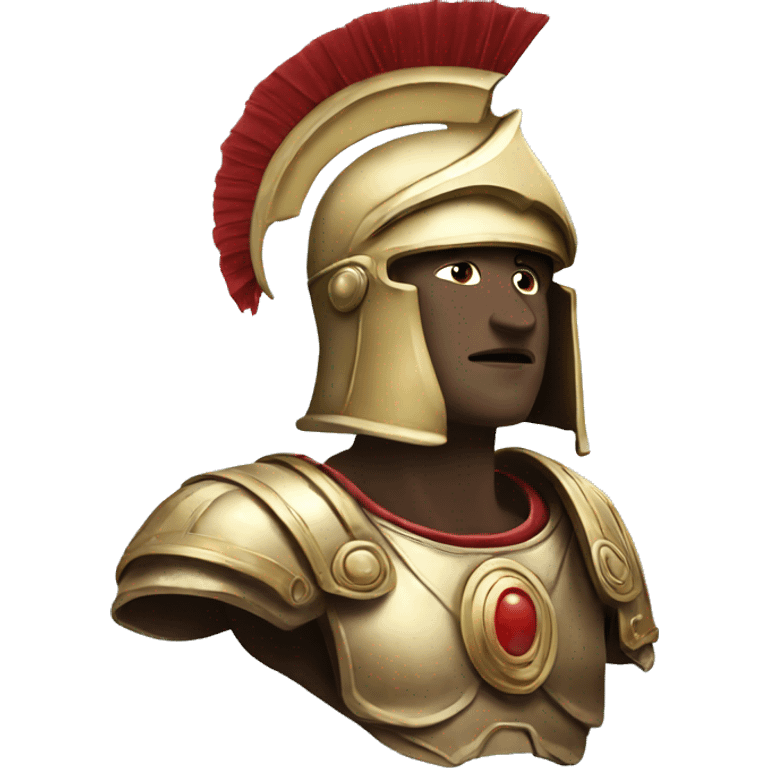 earth as head wearing roman helmet saluting emoji