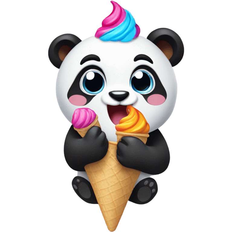 Panda eating ice cream emoji