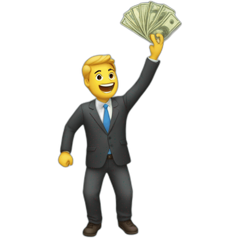 a man throwing money in the air emoji