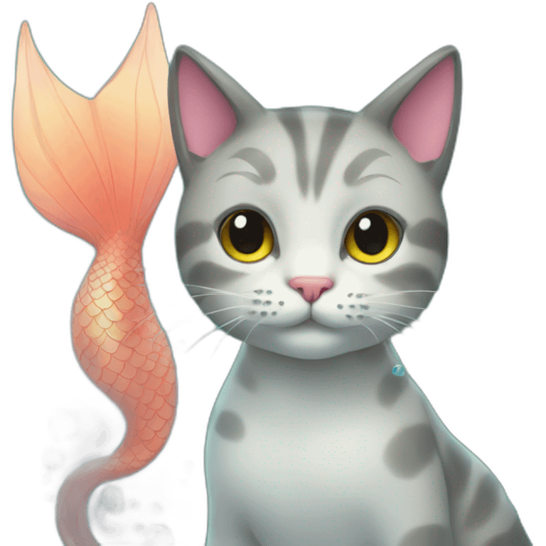 Cat with a mermaid tail emoji