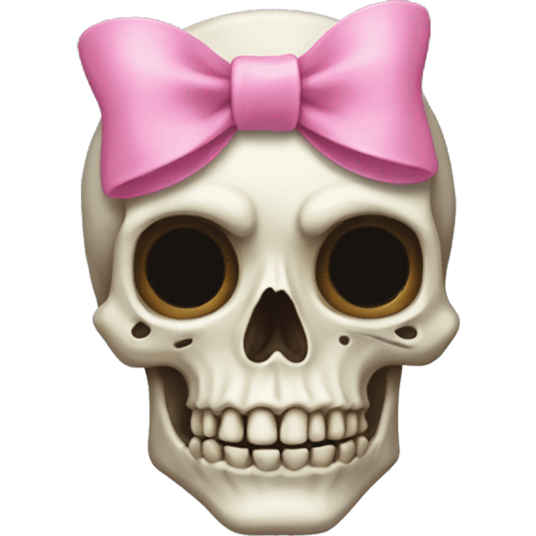 Skeleton with pink bow on head emoji