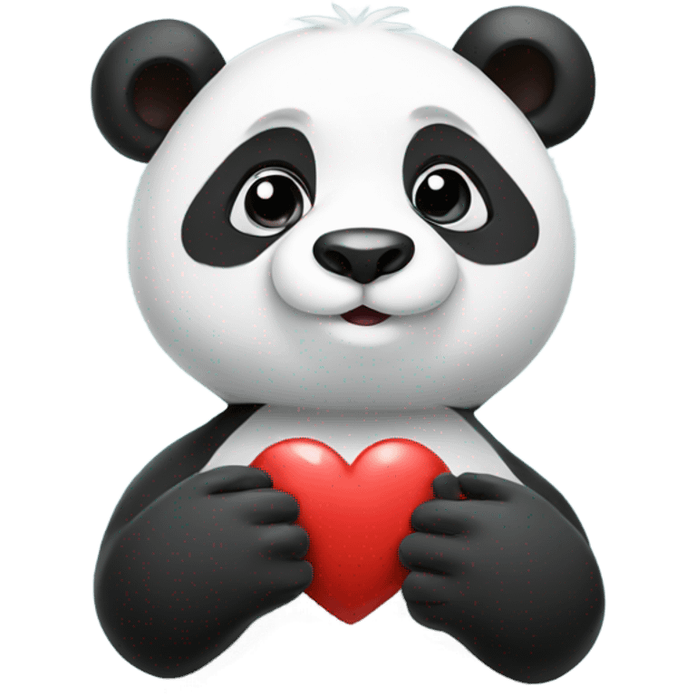 Panda with heart in hands emoji