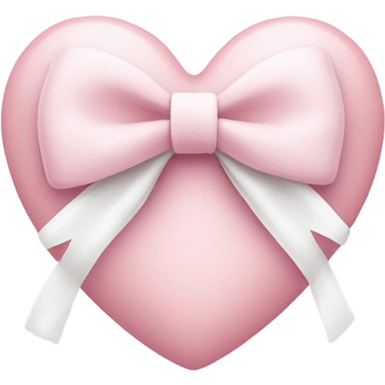 Pastel pink heart with white bow emoji