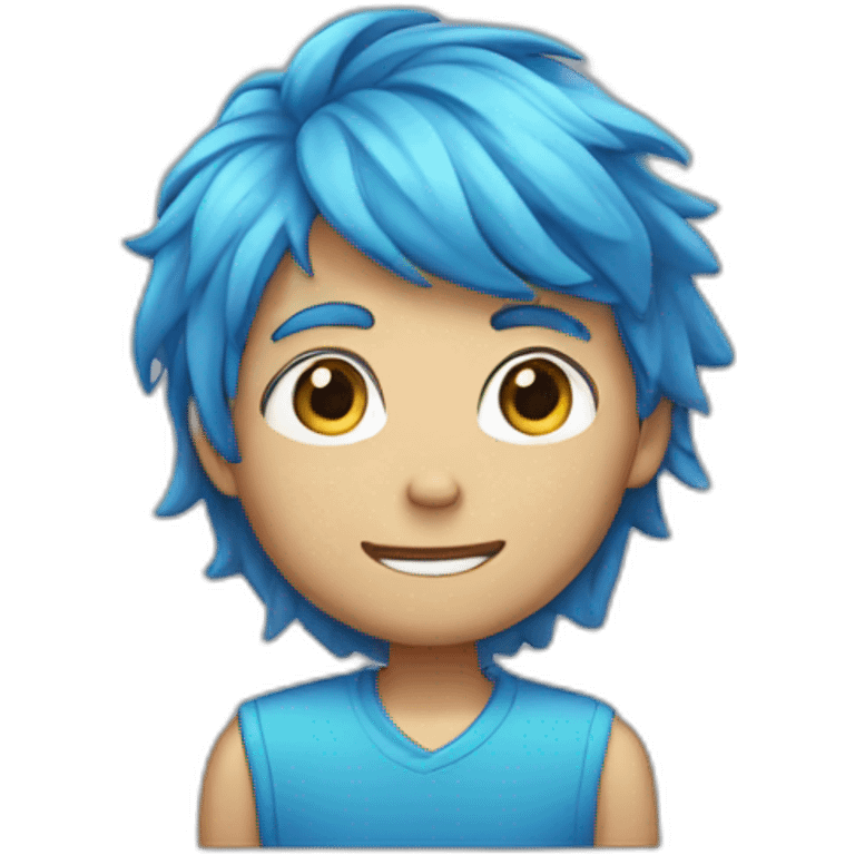 Blue hair boy emoji