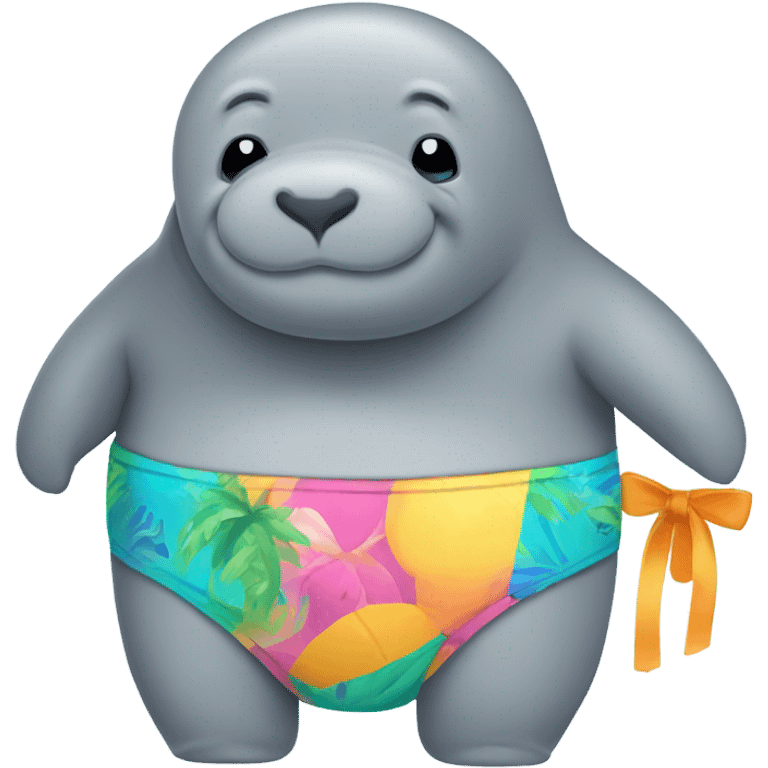 Manatee wearing bikini emoji