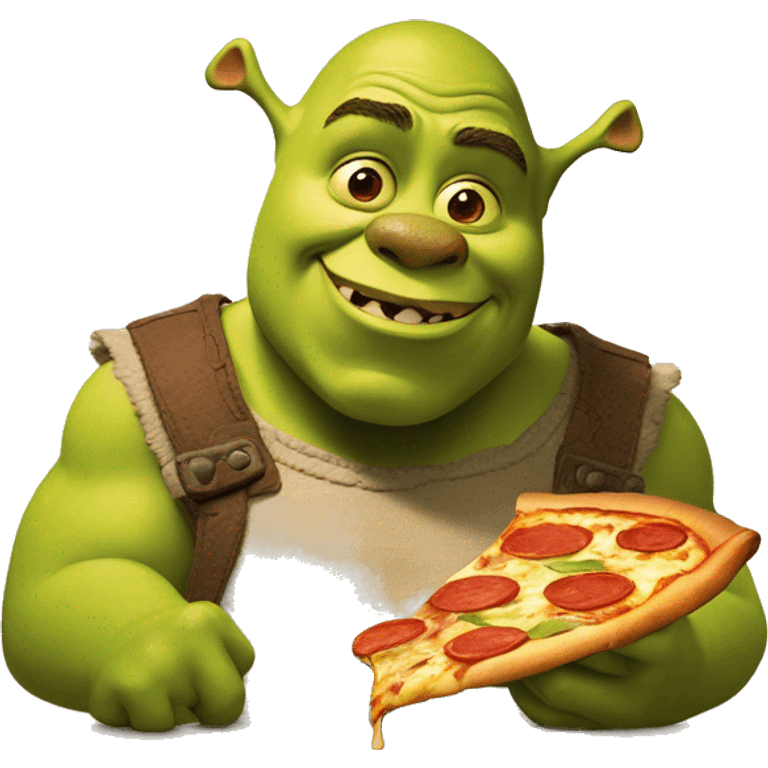 Shrek qui mange une pizza emoji