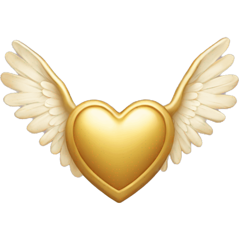 Gold heart with angel wings emoji