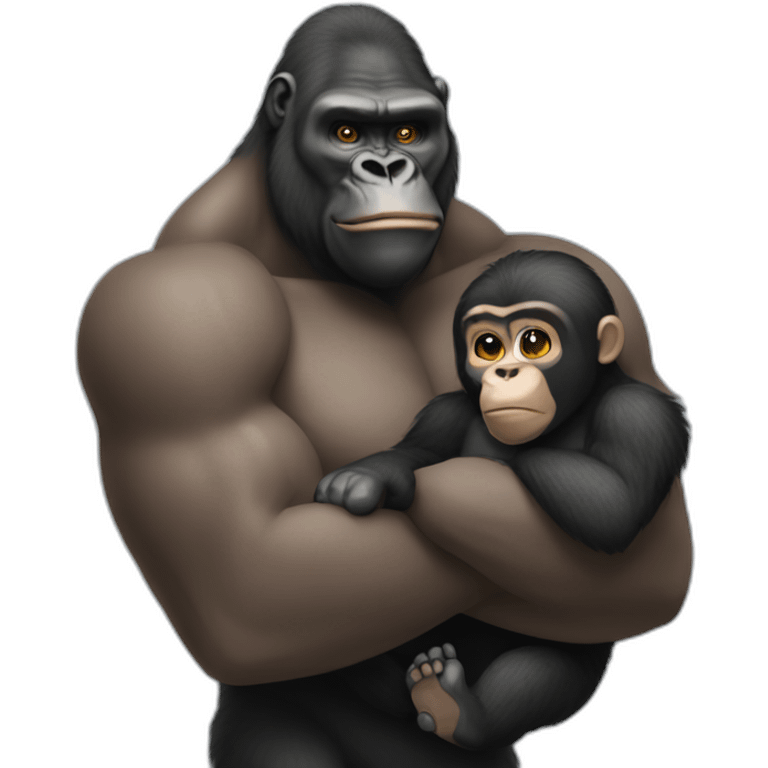 Buff Gorilla holding Kim Kardashian emoji