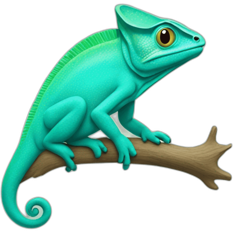 a turquoise cameleon  emoji