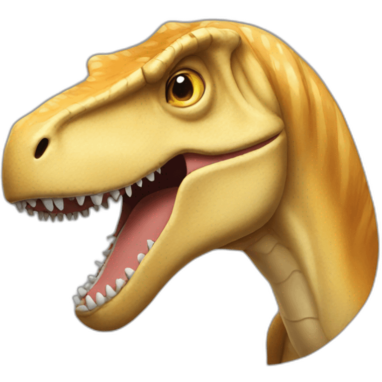 t rex with a blond hair emoji