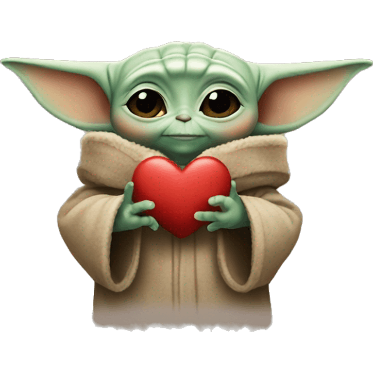 Baby yoda heart hands emoji