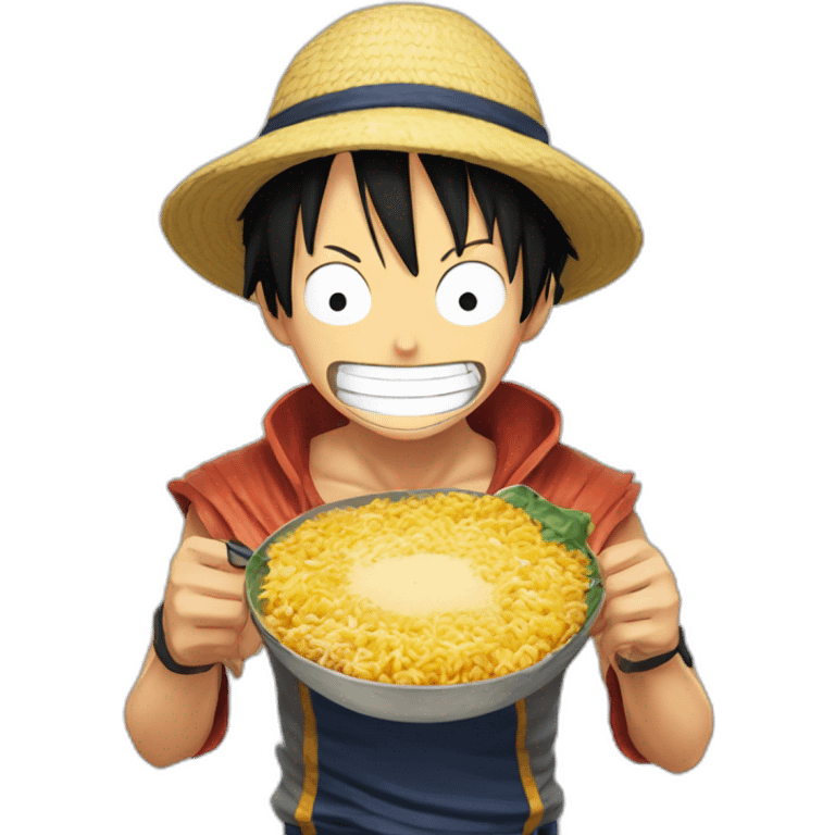 luffy qui mange avec naruto emoji