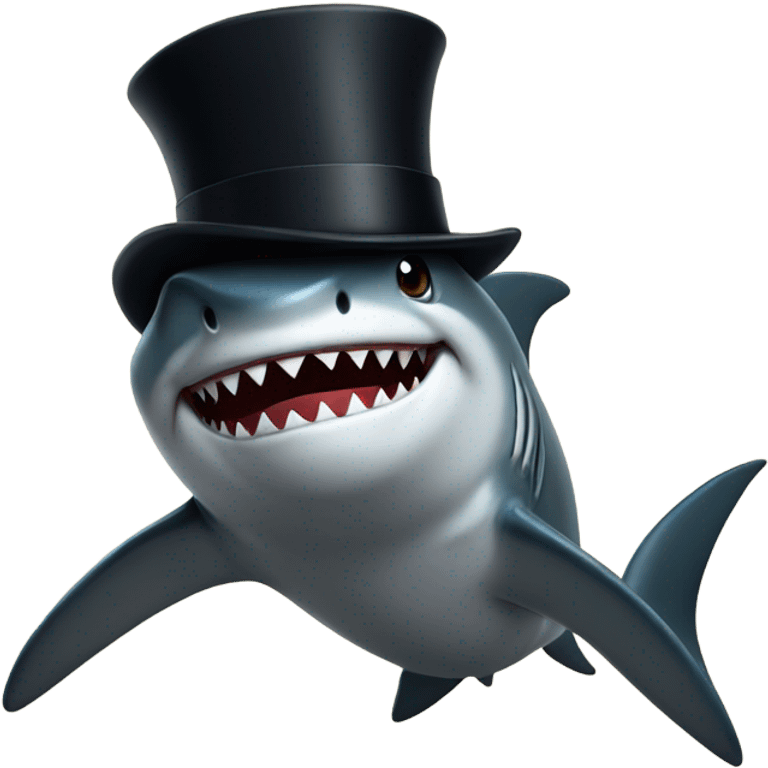 shark with tophat emoji