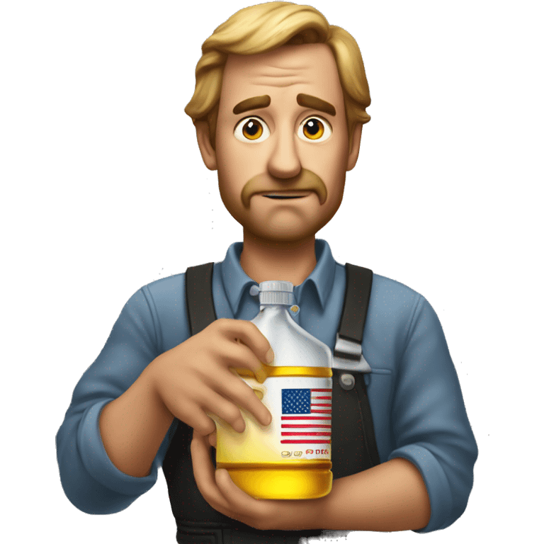 American holding oil photorealistic serious emoji