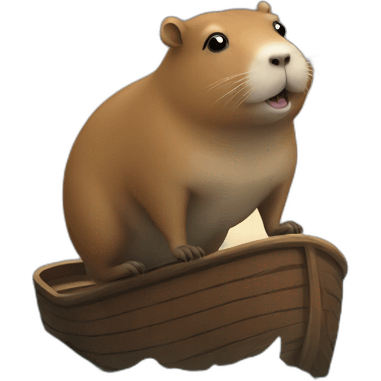 capybara on a ship emoji