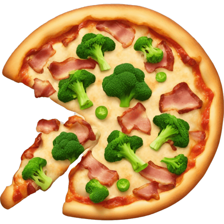 Bacon and broccoli pizza emoji