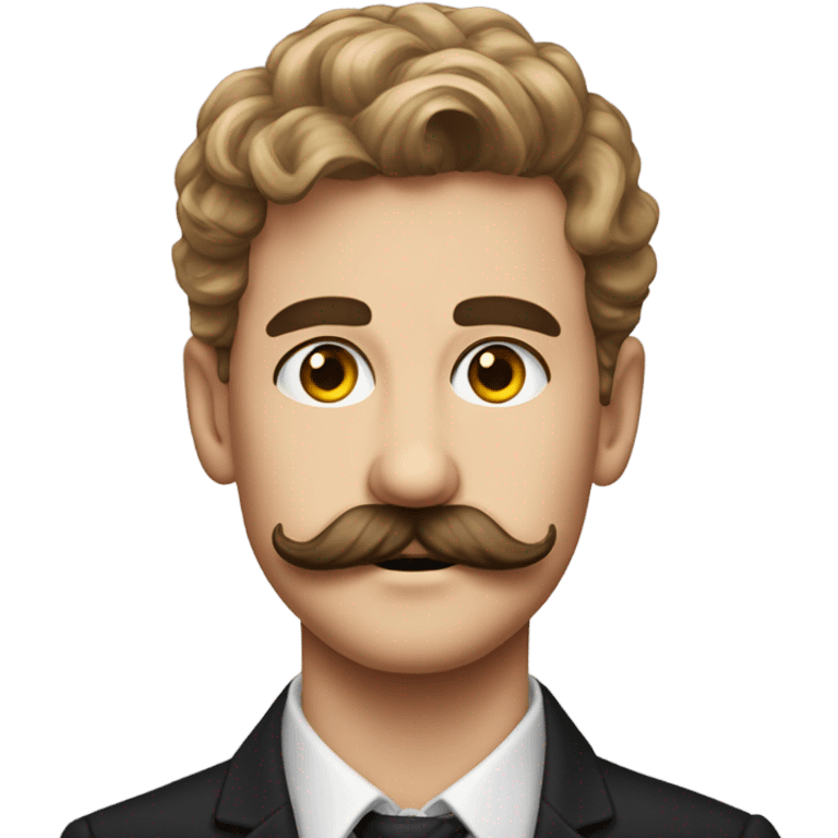 handsome mustached boy portrait with Charlie Chapman mustache  emoji