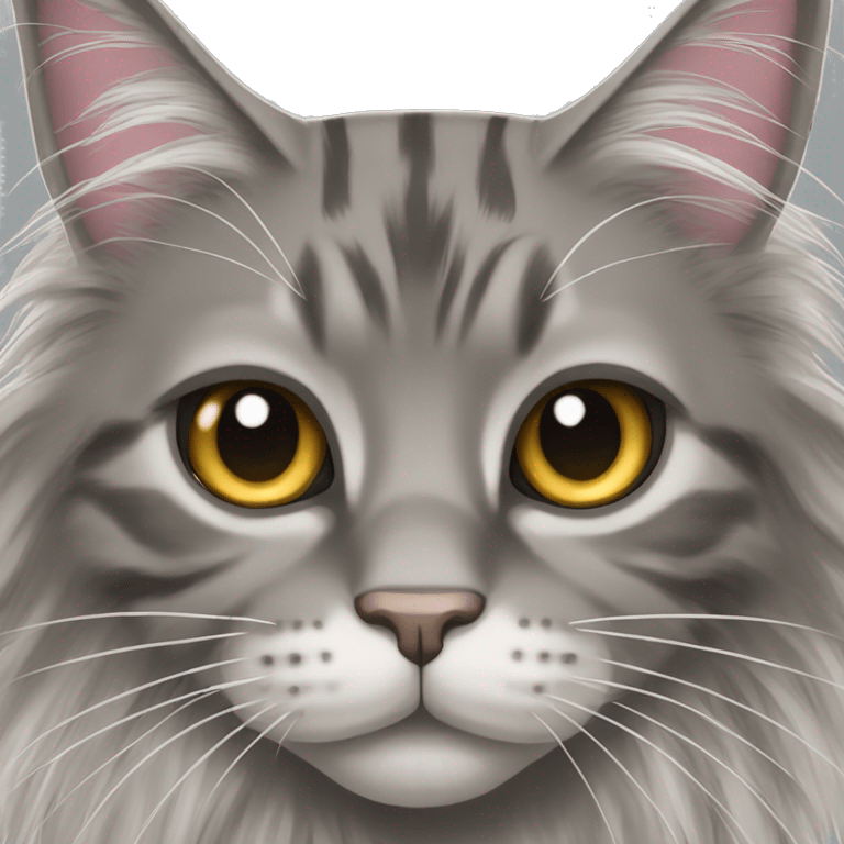 Grey Maine Coon cat emoji