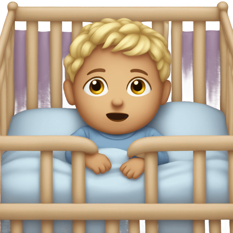 Baby awake in crib emoji