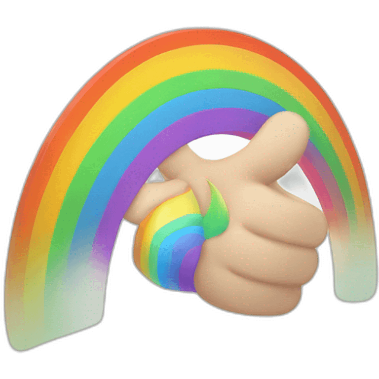 three thumbs up rainbow emoji