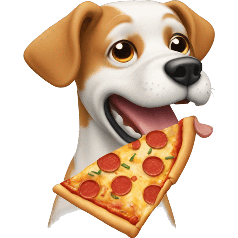 dog eating pizza emoji