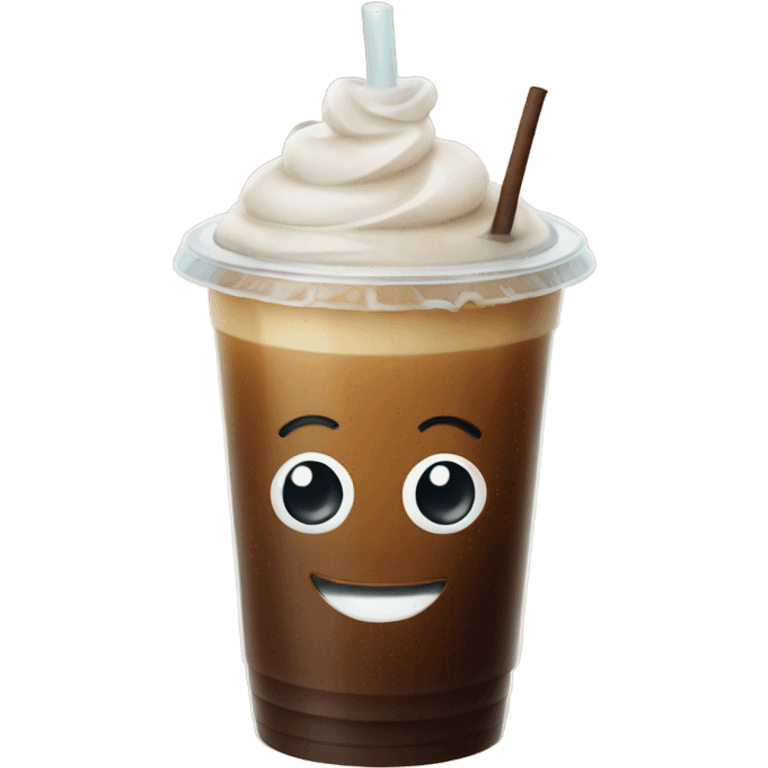 iced coffee with a smile emoji