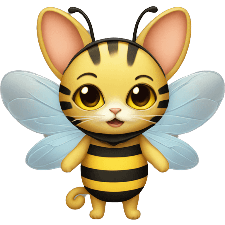 Cat in a bee outfit with wings  emoji