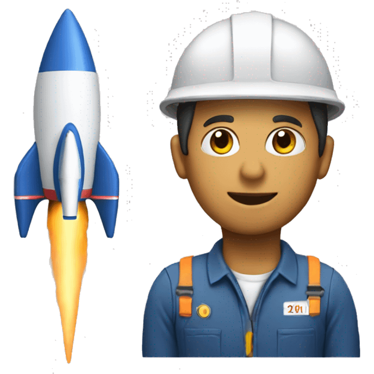 A worker on a rocket  emoji