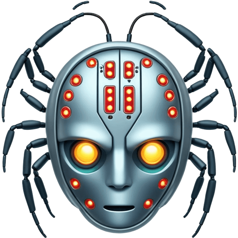 Cyber bug mind chips with brains emoji