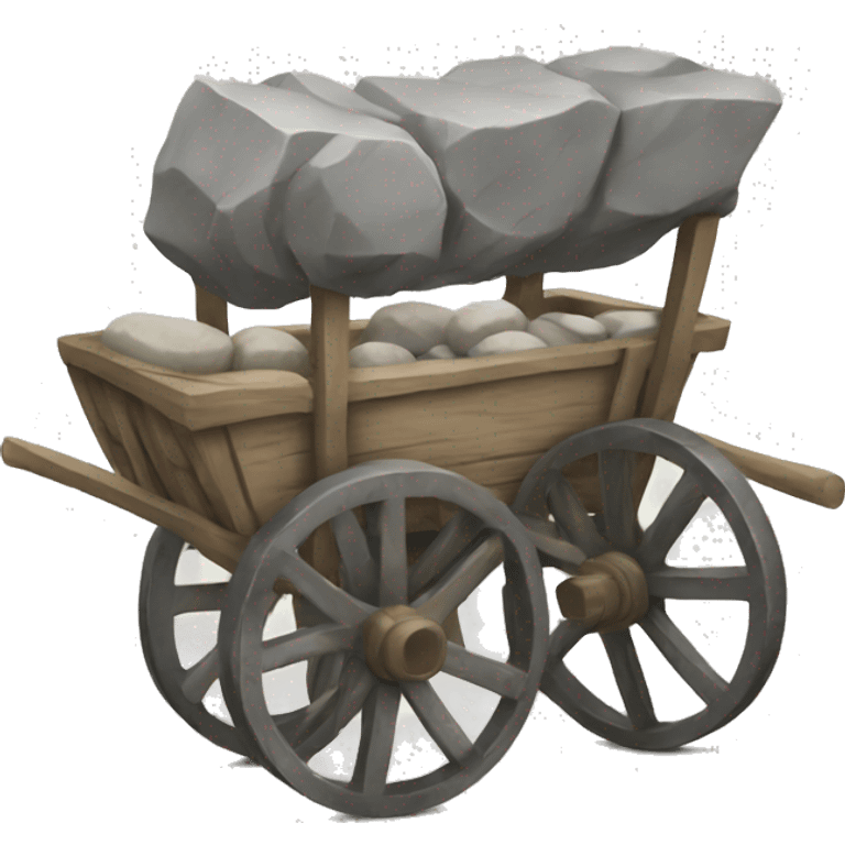 Cart with stone emoji