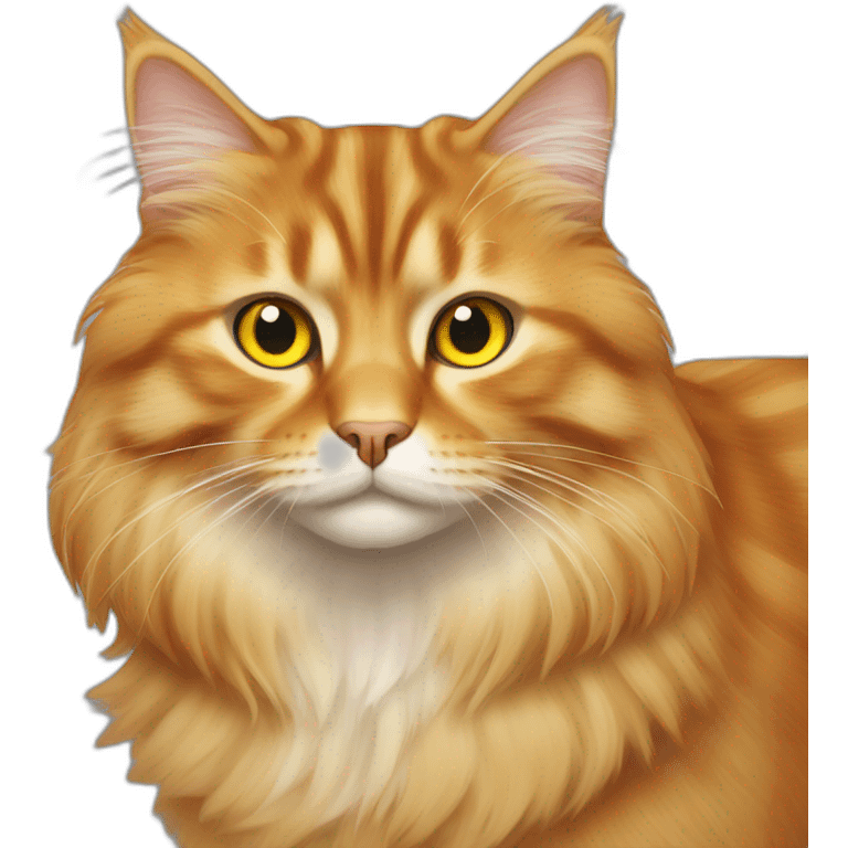 Ginger siberian cat with yellow eyes emoji