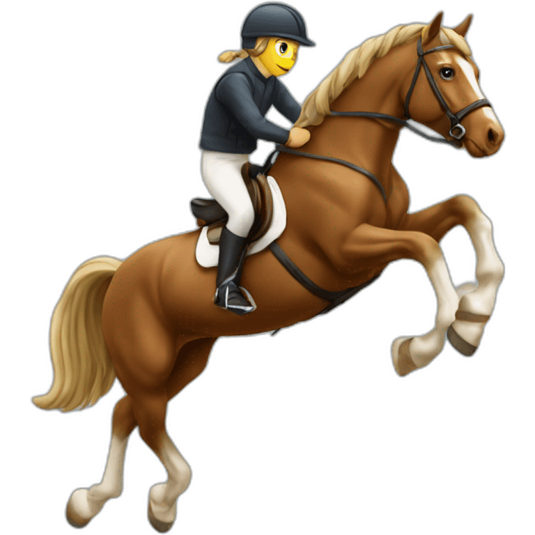 Cheval qui saute un obstacle emoji