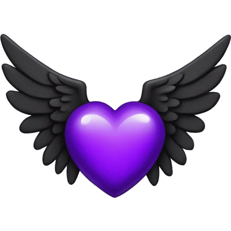 purple heart with black wings emoji