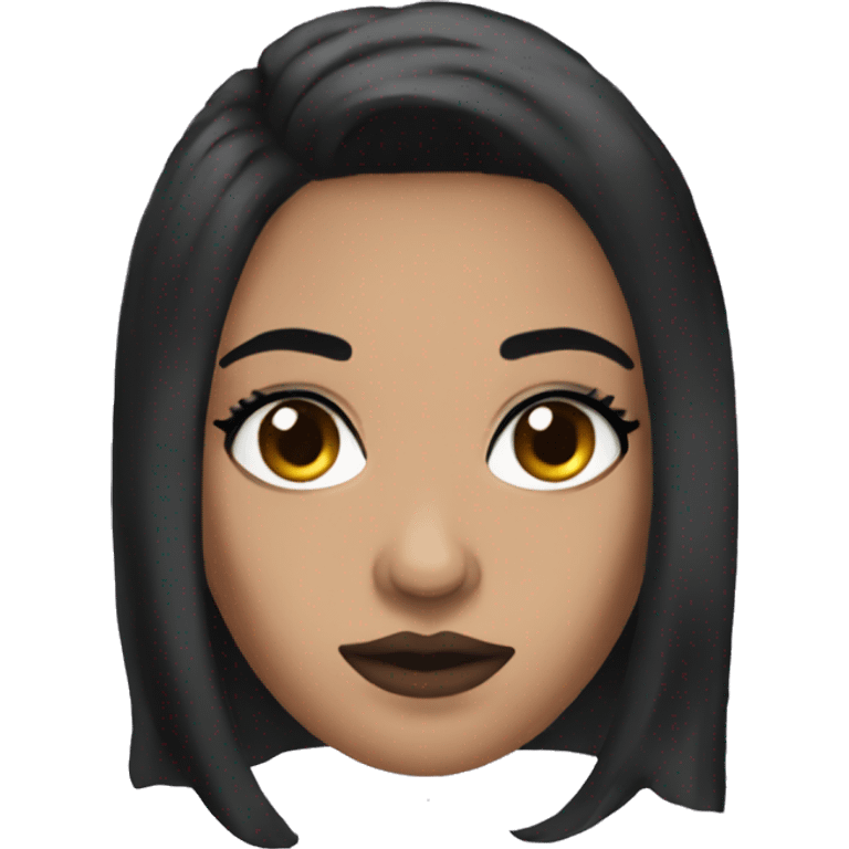 baddie with black hair and makeup emoji