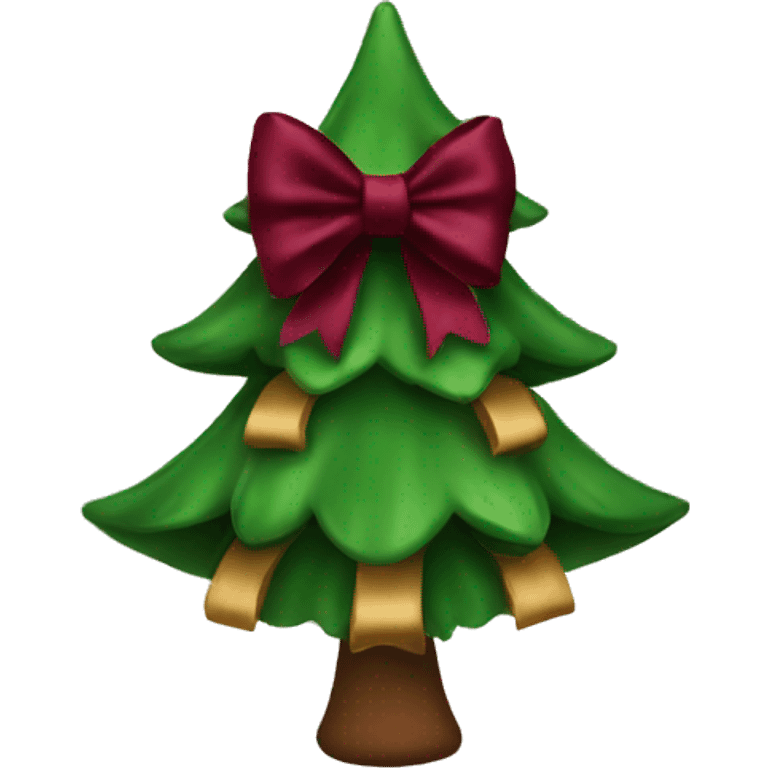 Christmas tree with burgundy bows  emoji