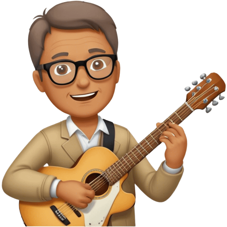 middle-aged man in glasses, musician, instrument, guitar, piano, violin, performance, music, playing, melody, talent, sound, notes, skilled, artist, creativity emoji